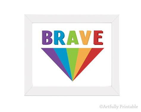 Brave Printable Kids Art Brave Word Art Kids Room Print | Etsy