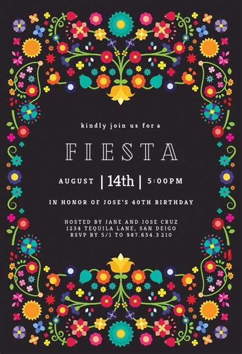 Floral Fiesta - Party Invitation Template (Free) | Greetings Island | Fiesta birthday ...