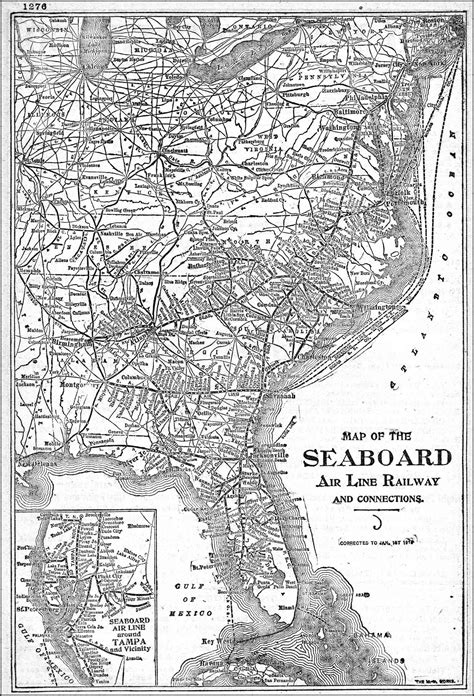 Seaboard Air Line Railway, 1916 map | Railroad history, System map, Map