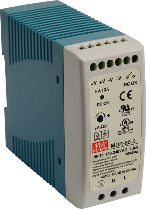 MDR 5V/60W/10A DIN rail power supply units - MDR-60-5