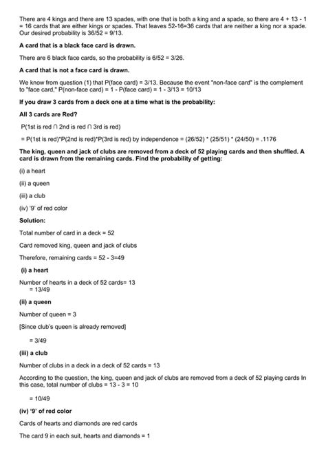 Probability of card | PDF