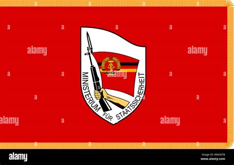 Flag of the Ministry of State Security of the GDR with the logo of the ...