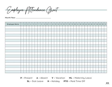 2022 Employee Attendance Template