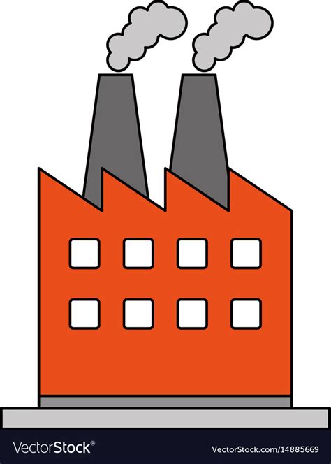 Color image cartoon building industrial factory Vector Image