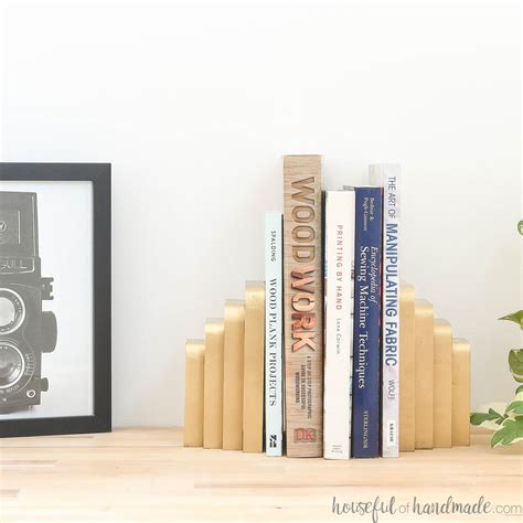 Easy DIY Bookends from Wood Scraps - Houseful of Handmade