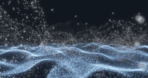 Abstract Blue Ocean of Particles on Blue Background. Stock Footage - Video of color, wave: 304442990