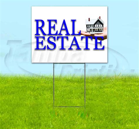 Real Estate (18" X 24") Yard Sign, Includes Metal Step Stake - Walmart.com - Walmart.com