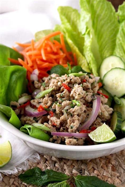 Thai Chicken Larb Salad (Larb Gai) | Lemon Blossoms