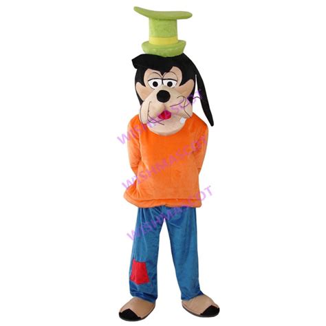 Goofy Dog Mascot Costume Wearing Patch Pants