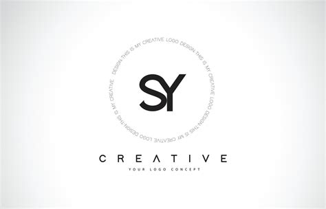 SY S Y Logo Design with Black and White Creative Text Letter Vector ...