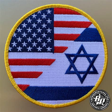 US / Israel Flag Patch Full Color, Round – Bomber Patches