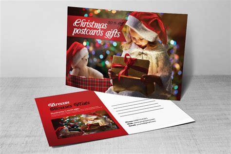 Merry Christmas Postcard Template Graphic by Leza Sam · Creative Fabrica