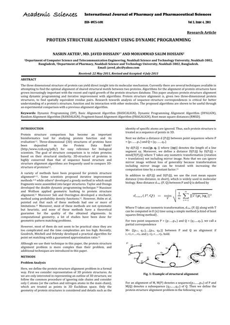 (PDF) Protein structure alignment using dynamic programming