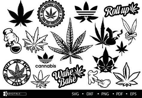 Cannabis Bundle Logo Vinyl Stencil Weed Clipart Print | Etsy