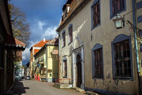 PARNU, ESTONIA - MAY 02, 2015: Old Buildings in Historical Center of Parnu. the City is a ...