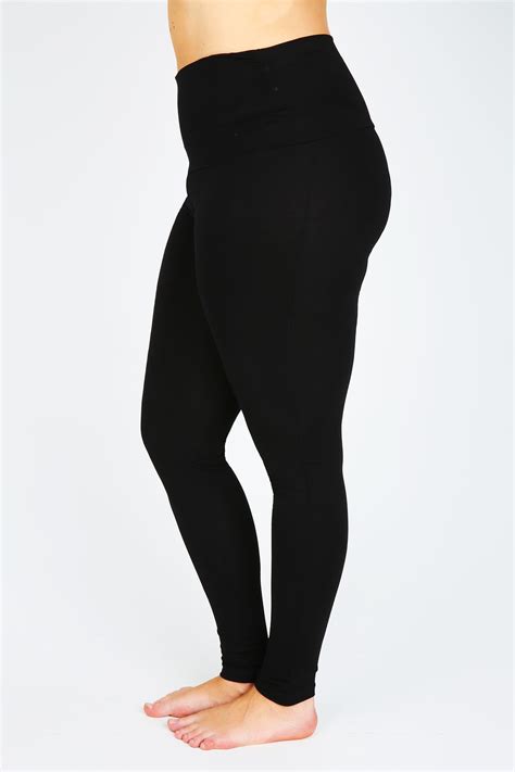 Black TUMMY CONTROL Leggings Plus Size 14,16,18,20,22,24,26,28,30,32