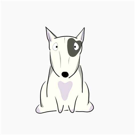 Bull Terrier Dog Cartoon Character Idea | Kawaii Pet Puppy 2D Anime Illustration Art | 강아지, 개 ...