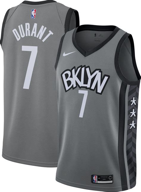 Nike Brooklyn Nets Kevin Durant #7 Gray Dri-fit Statement Swingman ...