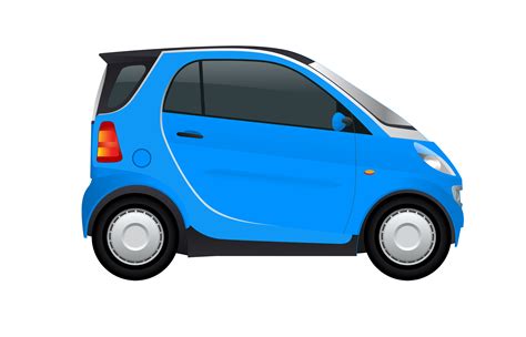 Free Blue Smart Car Side view Clipart for Download