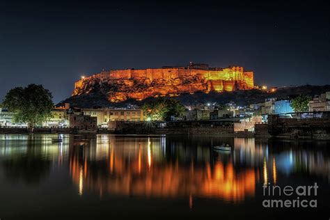 Mehrangarh Fort at Night Reflections Photograph by Aaron Choi | Fine ...