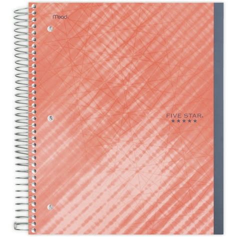 Five Star Performance 5 Subject College Ruled Wire bound Notebook, Red ...