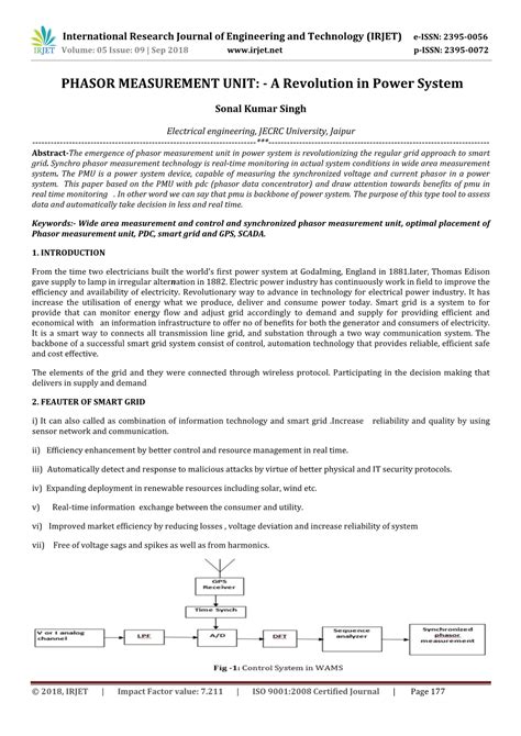 PHASOR MEASUREMENT UNIT: - a Revolution in Power System - DocsLib