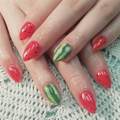 Watermelon nails 🍉🍉🍉 | Watermelon nails, Nails, Short nail designs