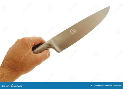 Man Hand Holding A Kitchen Knife Stock Photo - Image: 21568950