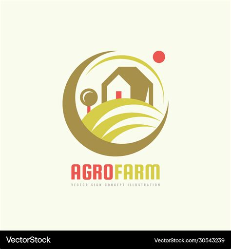 Agro farm - logo template concept organic Vector Image