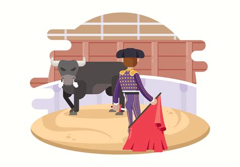 Matador Fighting With A Bull 158181 Vector Art at Vecteezy