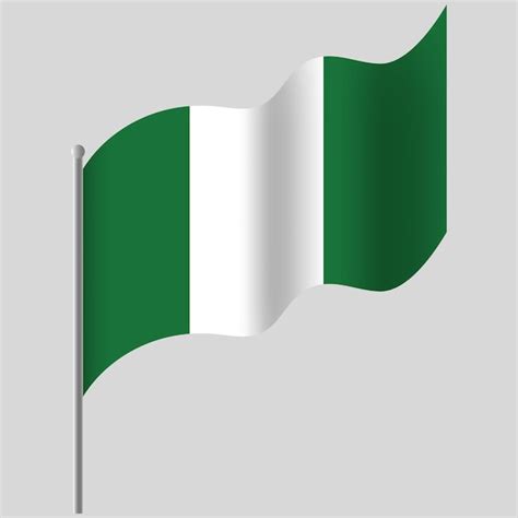 Premium Vector | Waved nigeria flag nigeria flag on flagpole vector ...