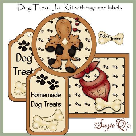 Make your own Dog Treat Jar Labels and Tags CU by SuzieQsCrafts