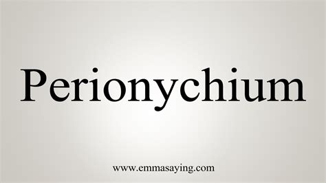 How To Say Perionychium - YouTube