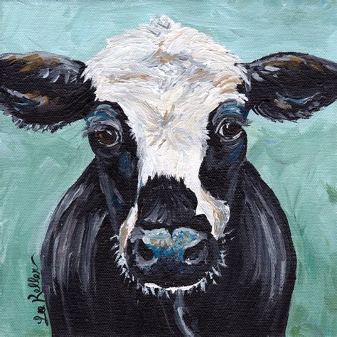 Cow art print cow decor from original canvas cow by HippieHoundUSA