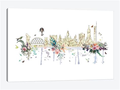 Glasgow Collage Skyline Canvas Art Print by Natalie Ryan | iCanvas