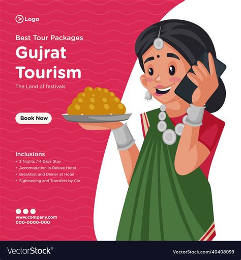 Banner design of gujarat tourism Royalty Free Vector Image