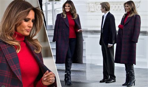 Melania Trump steps out with son Barron to inspect White House ...