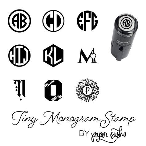 Tiny Monogram Self Inking Stamp - Etsy