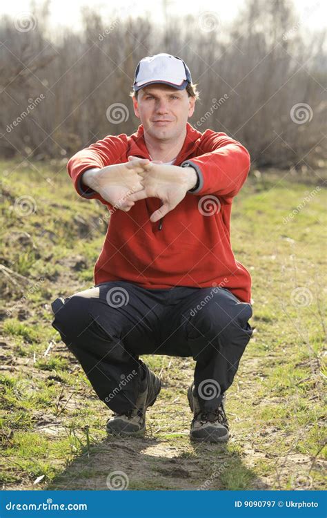 Man exercising outdoors stock image. Image of outdoors - 9090797