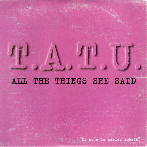 t.A.T.u. – All The Things She Said (2002, CD) - Discogs