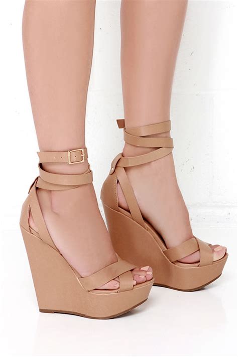 Cute Natural Wedges - Platform Wedges - Wedge Sandals - $32.00