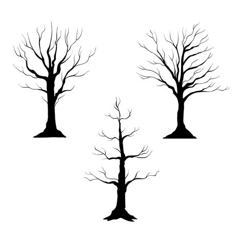 dry tree silhouette collection 1 24137532 Vector Art at Vecteezy