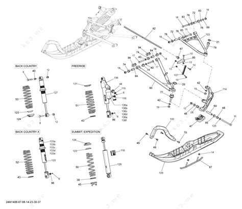 Ski Doo 2014 EXPEDITION - SPORT 600ACE XP, Front Suspension and Ski - parts catalog