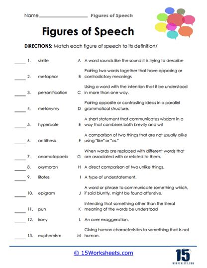 Figures of Speech Worksheets - 15 Worksheets.com - Worksheets Library