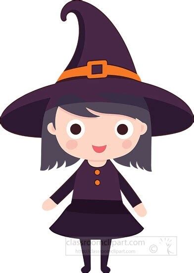 Halloween Clipart-cute girl wearing halloween witch costume