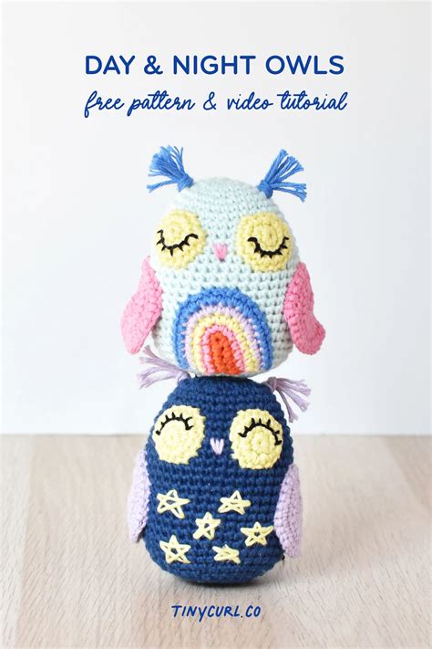 Day & Night Owls | Free Crochet Owl Pattern - Tiny Curl Crochet