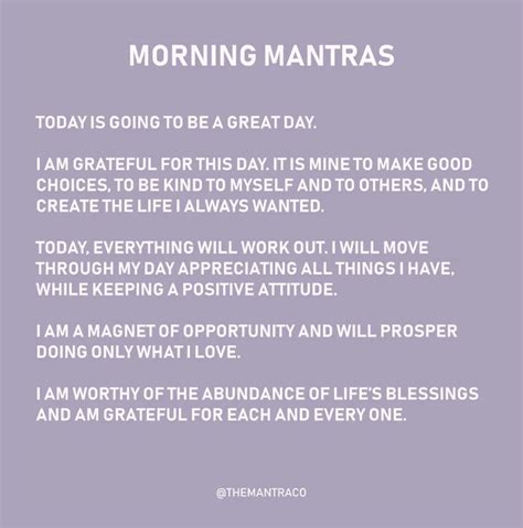 10 MORNING MANTRAS | Morning mantra, Positive affirmations quotes ...