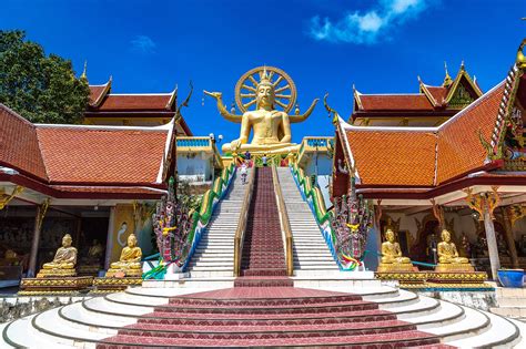 Big Buddha Temple in Koh Samui - Traditional Temple with a Golden ...