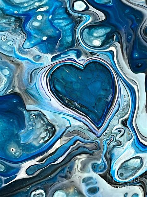 Blue heart Digital Art by Helene Melliger - Fine Art America