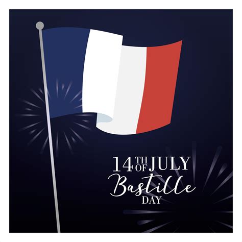 Bastille day celebration card with French flag and fireworks 1982061 Vector Art at Vecteezy